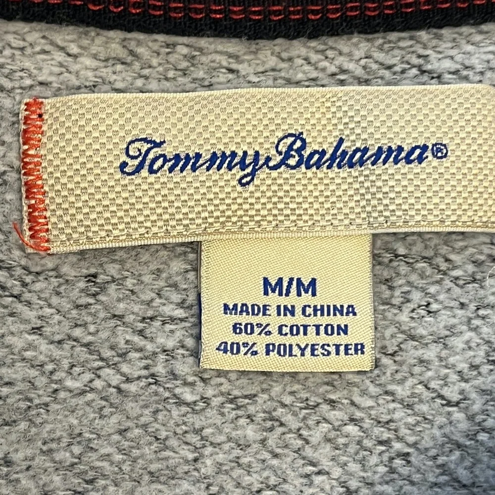 Tommy Bahama Grey Long Sleeve Red Marlin Womens Pullover Fleece Sweater | Size M